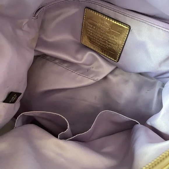 Coach Gold and Purple Floral Satchel - Picture 9 of 9